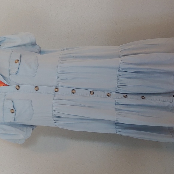 Aaron & Amber Chambray Like High Waist Tiered Dress in Medium - Picture 9 of 15